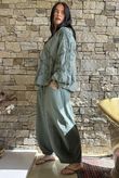 Inga Stretch Poplin Cotton Barrel Pant Khaki